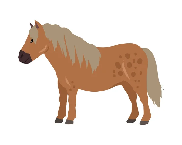 Ilustración de vectores de pony rojo en diseño plano — Vector de stock