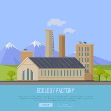 Ekoloji fabrika Web Banner. Çevre üretim