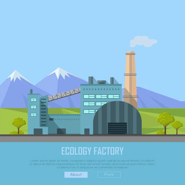 Banner de fábrica de ecologia — Vetor de Stock