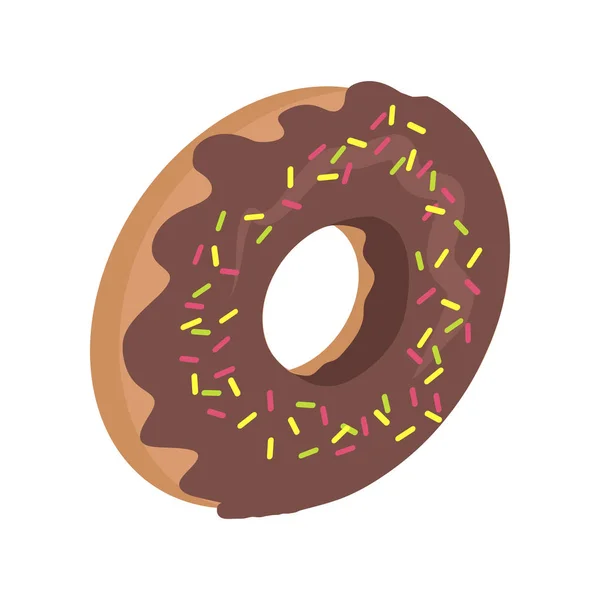 Logo Donut. Doux beignet design plat alimentaire . — Image vectorielle
