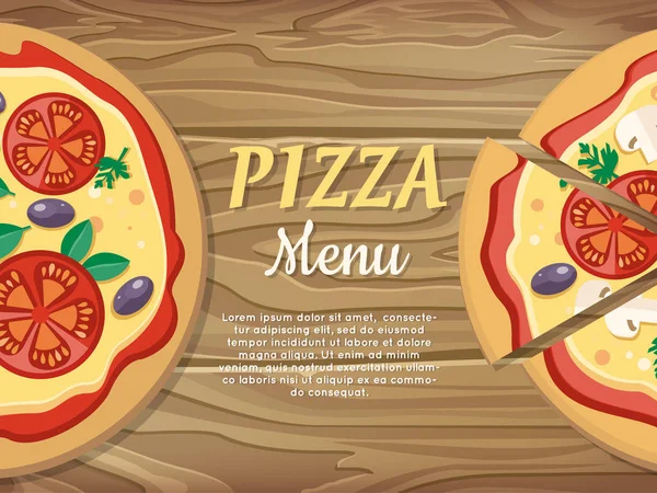 Pizzabanner. für Pizzeria, Restaurant ad — Stockvektor