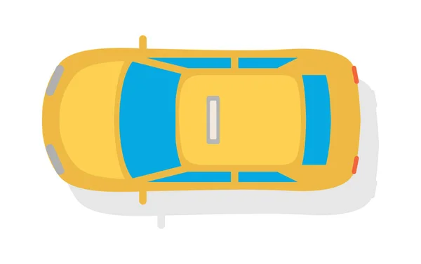 Taxi autó felülnézet lapos stílusú Vector Icon — Stock Vector