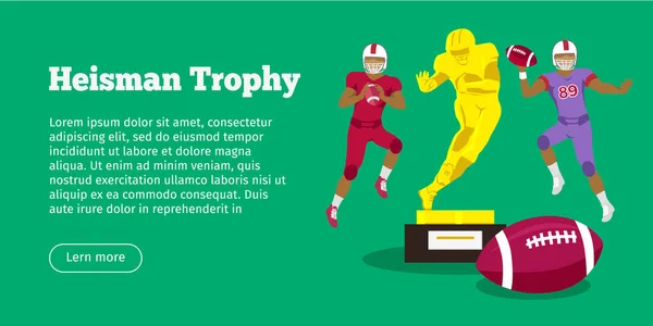 Heisman Trophy a hráči amerického fotbalu — Stockový vektor