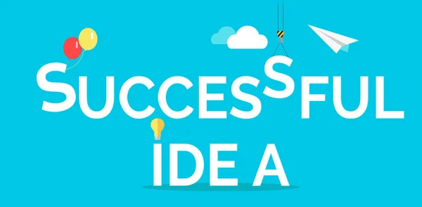 Idea di successo Concettuale Banner Web piatto — Vettoriale Stock