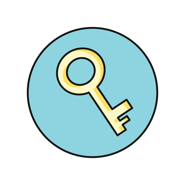 Key Icon in Flat — Stock Vector