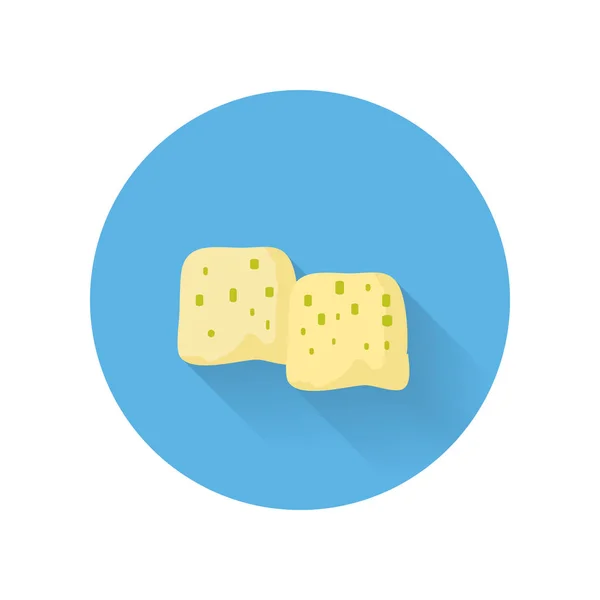 Plesnivý sýr plochý vektorové ikony — Stockový vektor