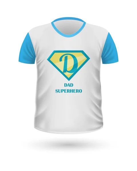 Dad Superhero T-shirt Front View Isolated. Vector — Stock Vector