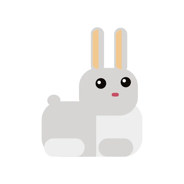 Conejo blanco en estilo plano — Vector de stock