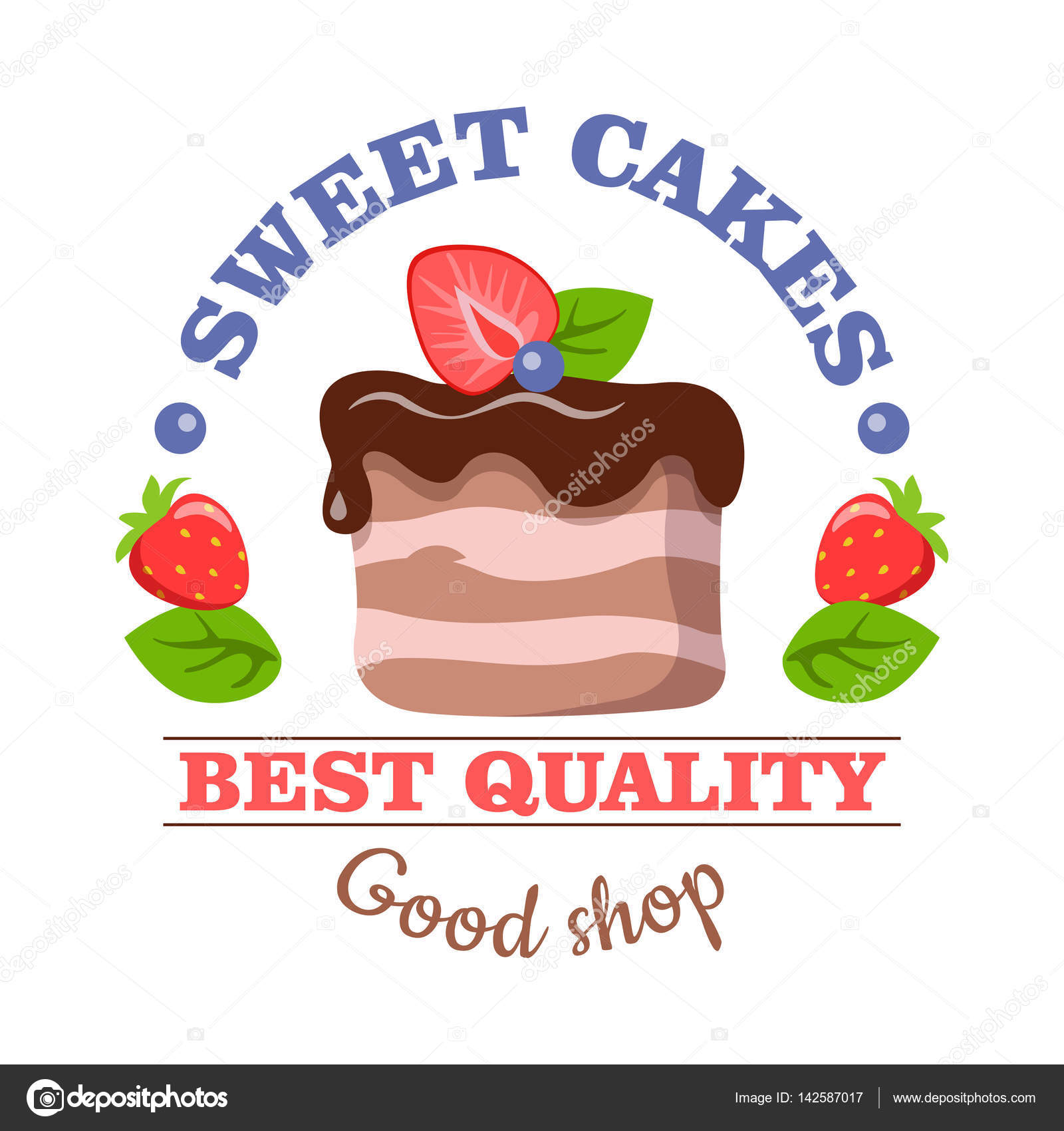 Sweet Cakes Best Quality Good Shop Vector Logo Stock Vector