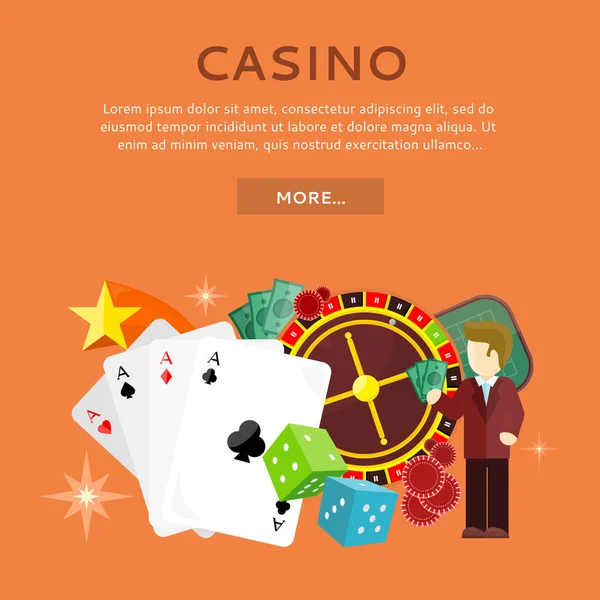 Plantilla del sitio web Casino Gambling — Archivo Imágenes Vectoriales