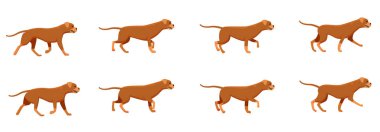 Kırmızı köpek küme. Hızlı çalışan hayvanlar ile simgeler.