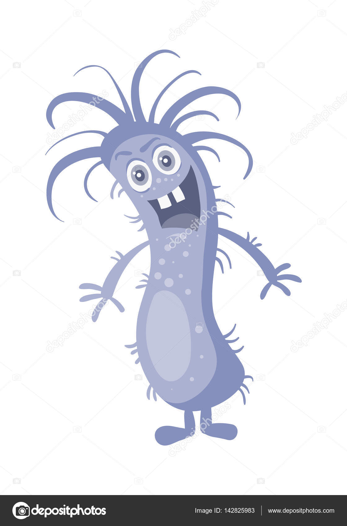 Bacterias azules caricatura Vector personaje icono vector, gráfico  vectorial © robuart imagen #142825983