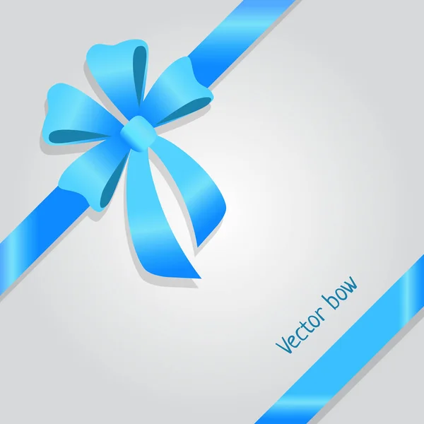 Vector Bow. Cintas azules anchas brillantes. Cuatro pétalos — Vector de stock