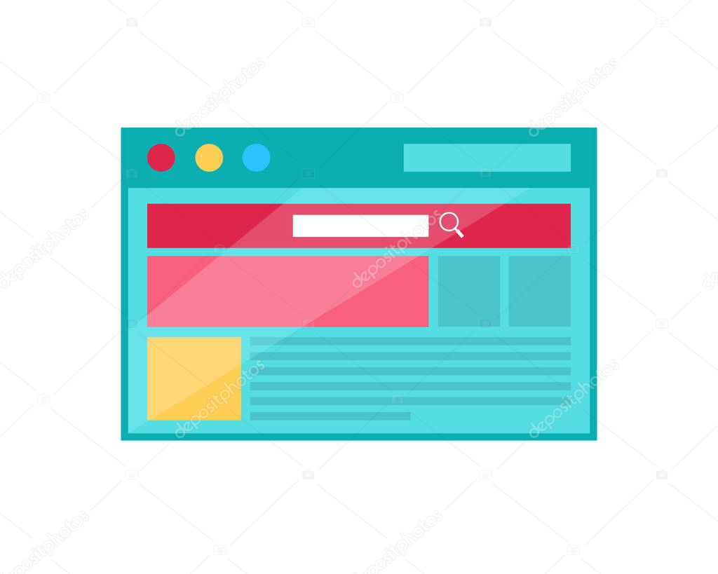 Browser Page Concept Icon in Flat Style Design