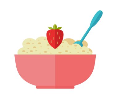 Yulaf ezmesi yemek vektör çizim düz tasarım