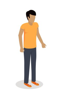 Adam karakter vektör simge izometrik projeksiyon