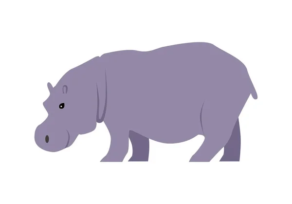 Ilustração do vetor de Hippo no projeto liso — Vetor de Stock