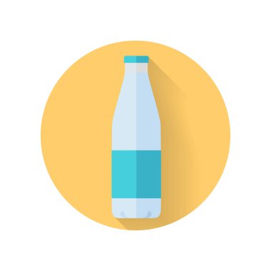 Şişe süt düz stil vektör çizim ile