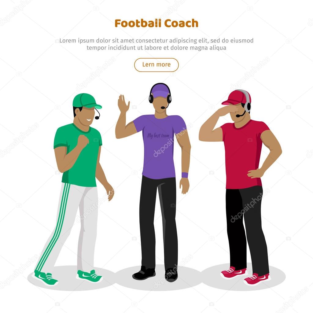 Football Coaches Web Banner Cartoon Soccer Referee