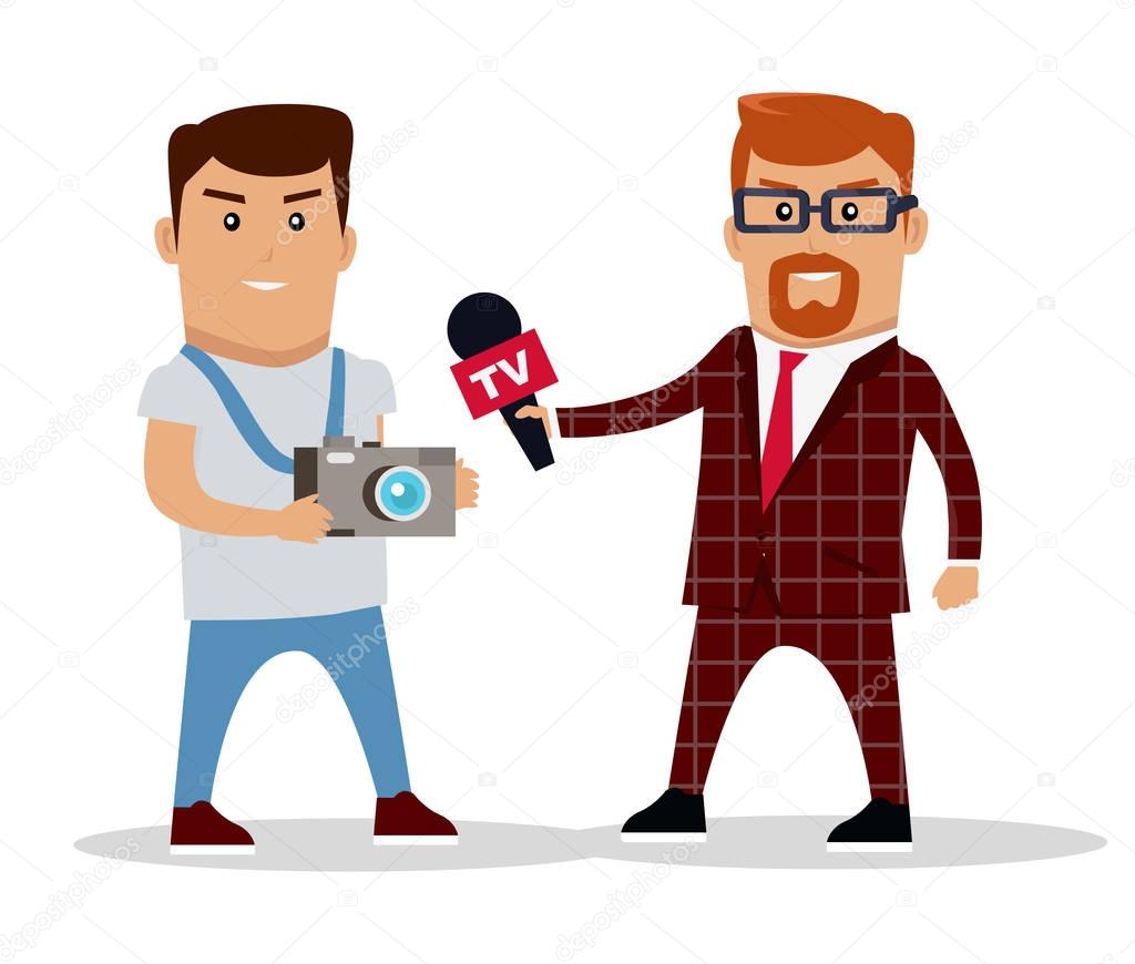Media Workers Characters Vector Illustration