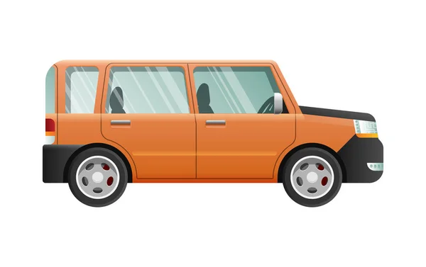 Jeep orange avec des lunettes claires. Véhicule de vitesse — Image vectorielle