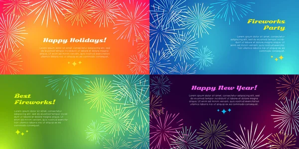 Happy Holidays. Best Fireworks Party. New Year. — Stock Vector