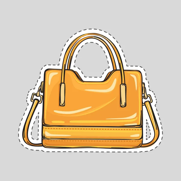 Ladies Handbag with Handle and Clips Isolated — Stock Vector