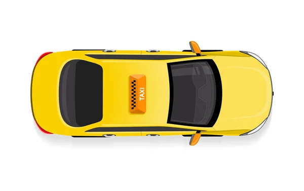 Taxi Car Top View Flat Style Vector Icon — Stock Vector