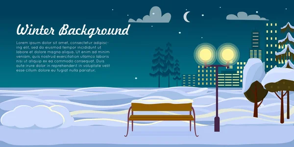 Winterhintergrund. Parklandschaft. Heilige Nacht — Stockvektor