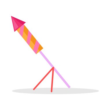 Noel havai fişek roket izole simgesine Stand