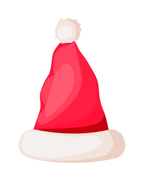 Chapeau de laine d'hiver Père Noël isolé sur blanc . — Image vectorielle
