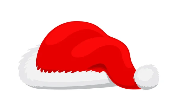 Single Santa Claus Red Hat Illustration réaliste . — Image vectorielle