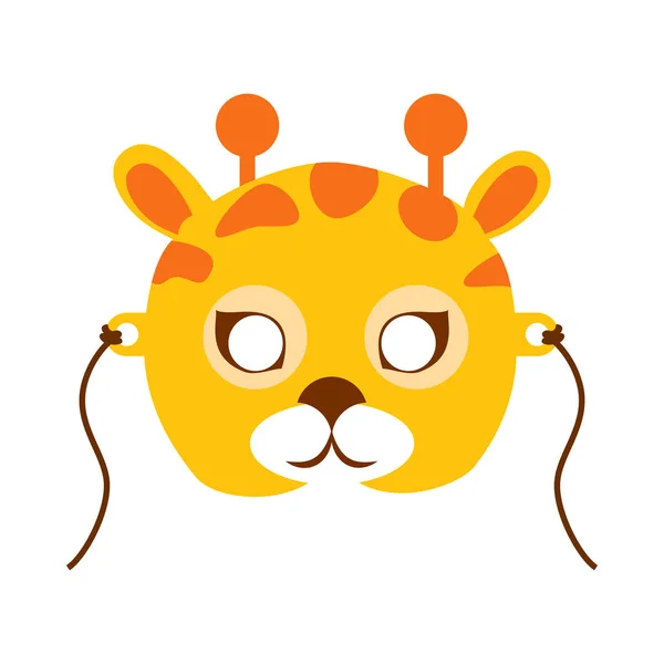 Máscara de Carnaval de Jirafa Animal. Mascarada infantil — Vector de stock