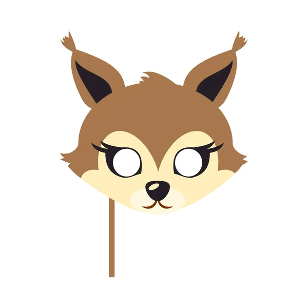 다람쥐 동물 카니발 마스크입니다. 갈색 솜 털 롤빵. — 스톡 벡터