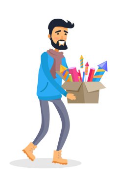 Spor giyim taşır karton kutu havai fişek erkekte