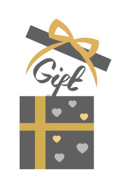 Vintage açık hediye kutusu beyaz üzerine dekore edilmiştir. Vektör