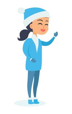 Kar-kızlık kostüm beyaz izole kız