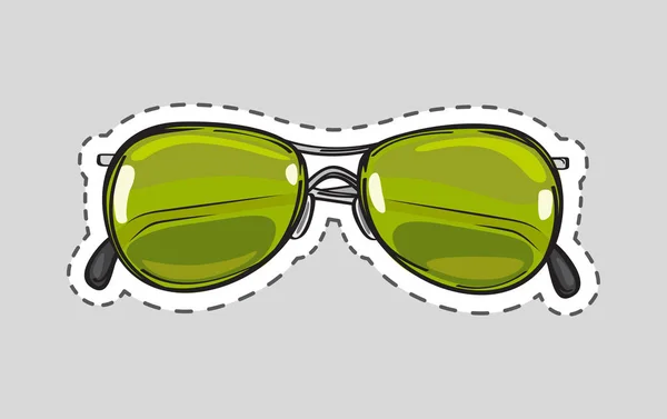 Clásico gafas icono parche aislado corte vector — Archivo Imágenes Vectoriales