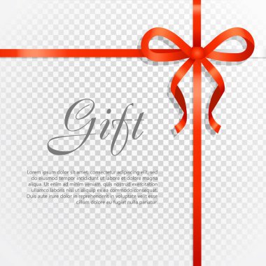 Hediye kırmızı geniş şerit. Parlak yay iki yaprakları ile