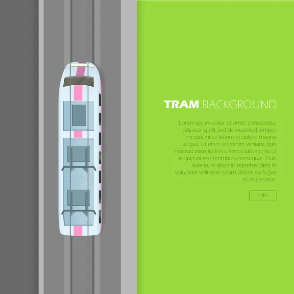 Straßenbahn Hintergrund konzeptionelle flache Vektor Web-Banner — Stockvektor
