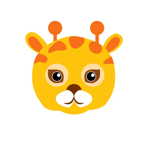 Zürafa Animal karnaval maskesi. Çocukça maskeli balo — Stok Vektör