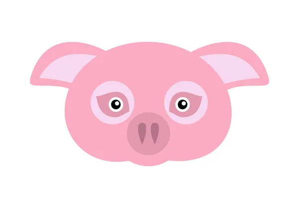粉红猪国内动物狂欢节面具。矢量 — 图库矢量图片