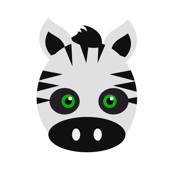 Zebra Carnival Mask. Striped Black White Animal — Stock Vector