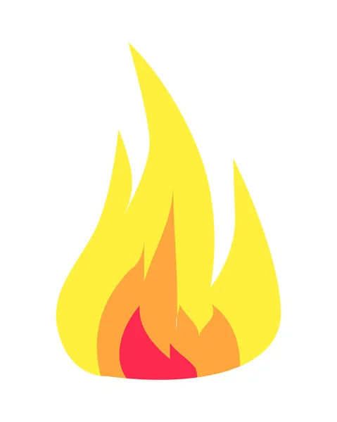 Hořící plamen ikonu izolovaných na bílém pozadí — Stockový vektor