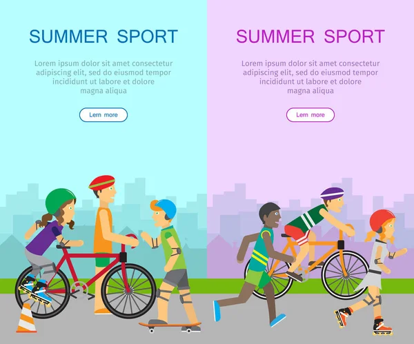 Deux bannières de sport d'été — Image vectorielle