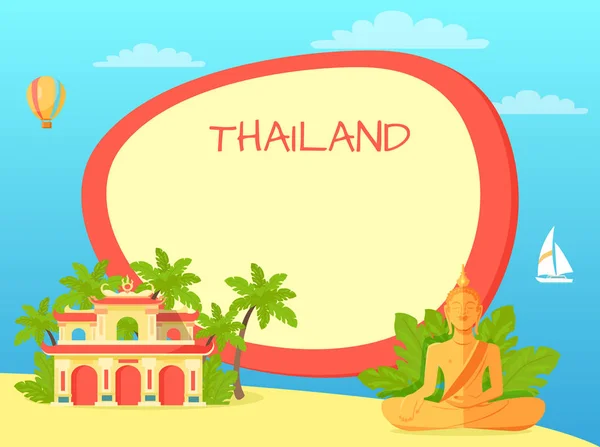 Thaï Touristic Vector Concept avec Copyspace — Image vectorielle