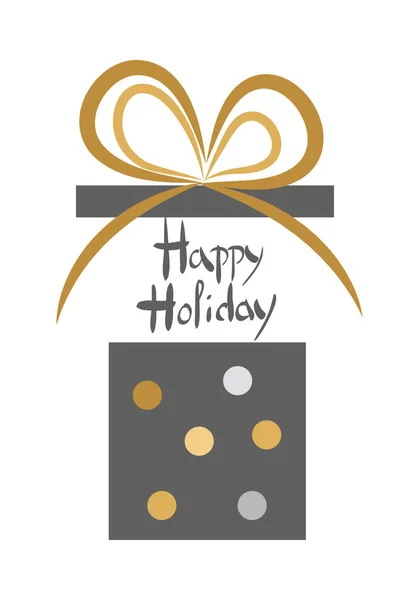 Felices fiestas. Caja de regalo abierta decorada vintage — Vector de stock