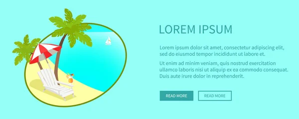 Ocio en Tropical Seacoast Vector Web Banner — Vector de stock