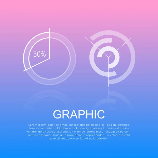 Diagramas Gráficos Redondos con y sin Porcentajes — Vector de stock