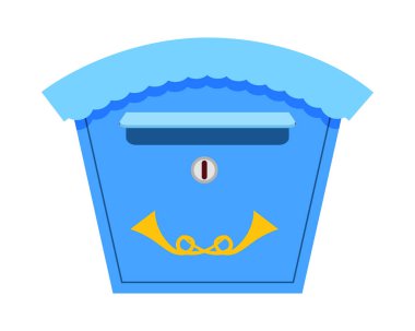 Metal posta kutusu izole düz vektör duvar tipi